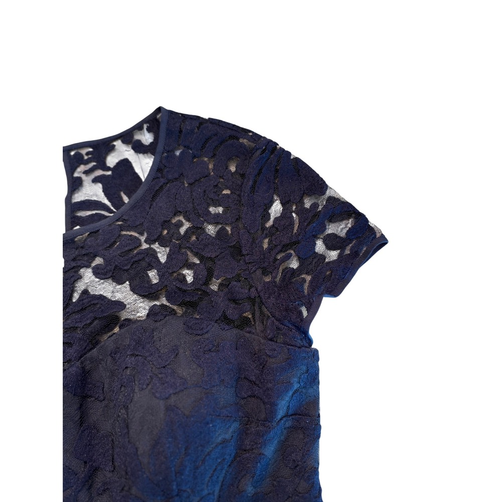 NWT Ted Baker Navy/Black Floral Lace Short Sleeve Fit and Flare Cocktail Dress - Picture 8 of 11